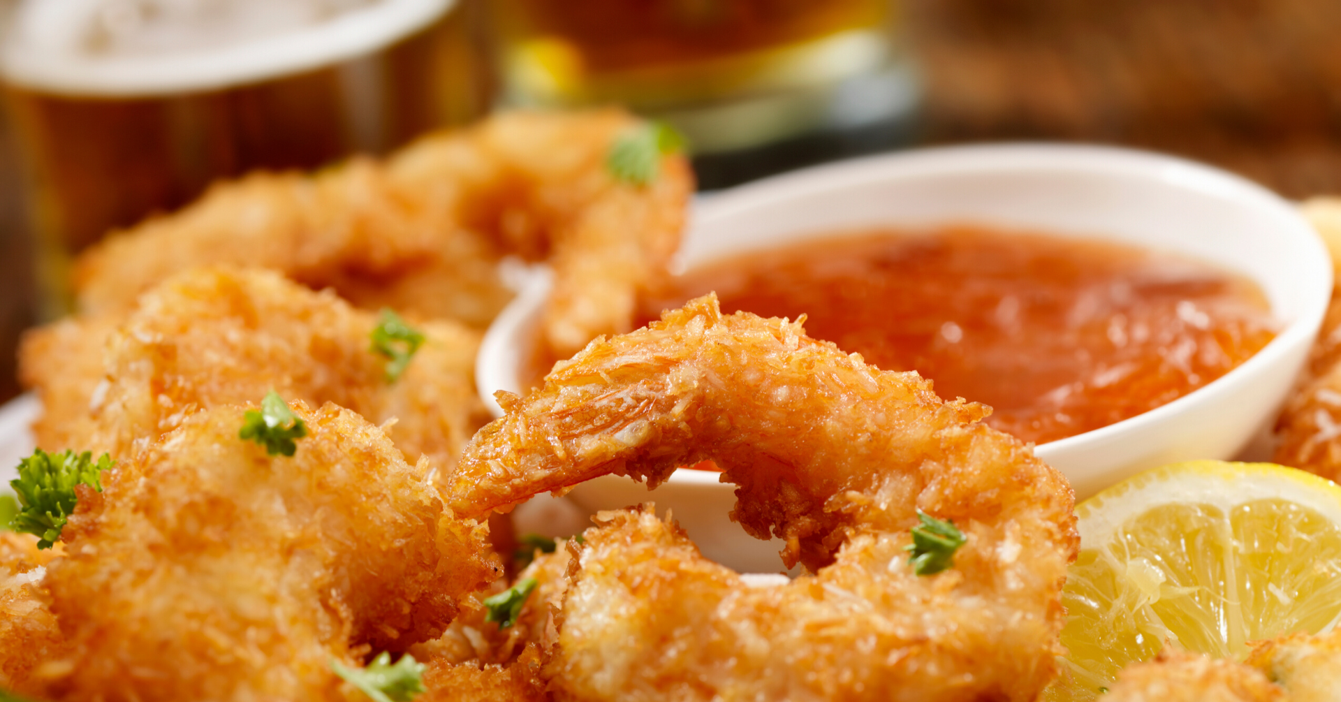 Mosaic Papaya Beer Battered Shrimp