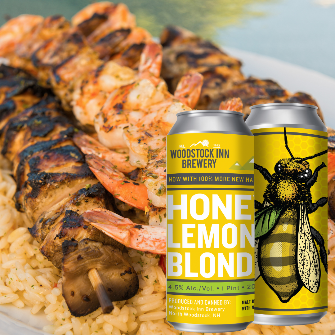 Honey Lemon Blonde Glazed Chicken & Shrimp Skewers